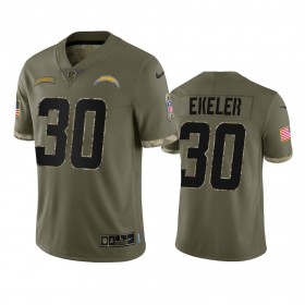 Maillot Los Angeles Chargers Austin Ekeler 30 Salute To Service Olive 2022 - Homme